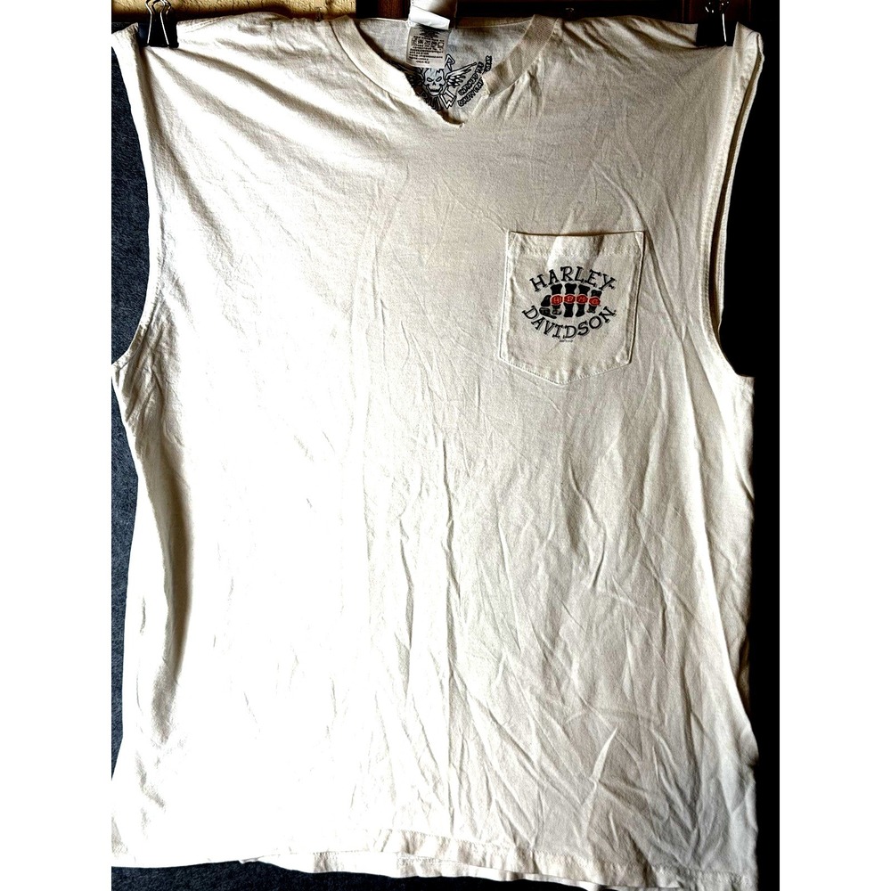 Bikercore Motorcycle Harley Davidson‎ "Biker Built" Muscle Tee Thunderbird Skull